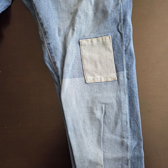 Tommy Hilfiger Women Blue Denim Jeans Patchwork Distressed Frayed Hem Size 16W - Picture 4 of 7